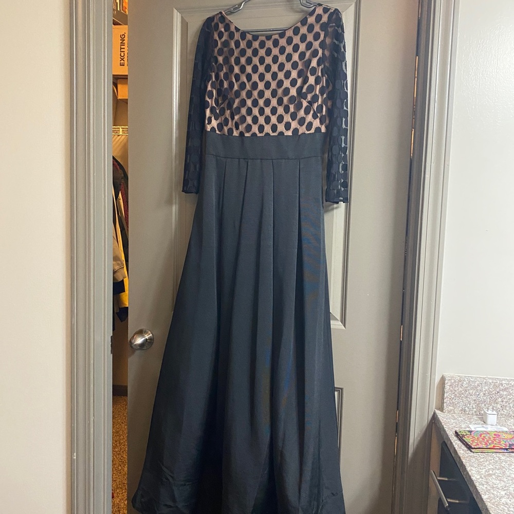 Eliza J Polka Dot Faille Ballgown